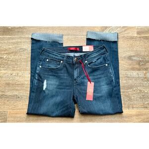 NWT Women’s J.Lo Flawless Stretch Mid Rise Blue Denim Capri Pants Size 4